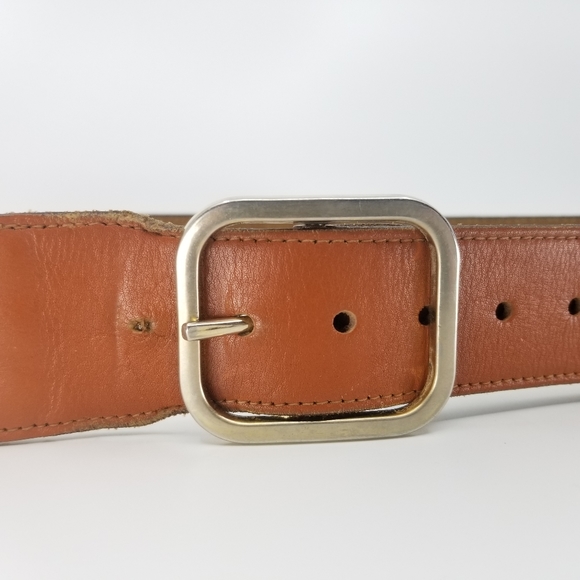 Vintage Brown Calf Grain Cowhide Leather Belt - Picture 4 of 7